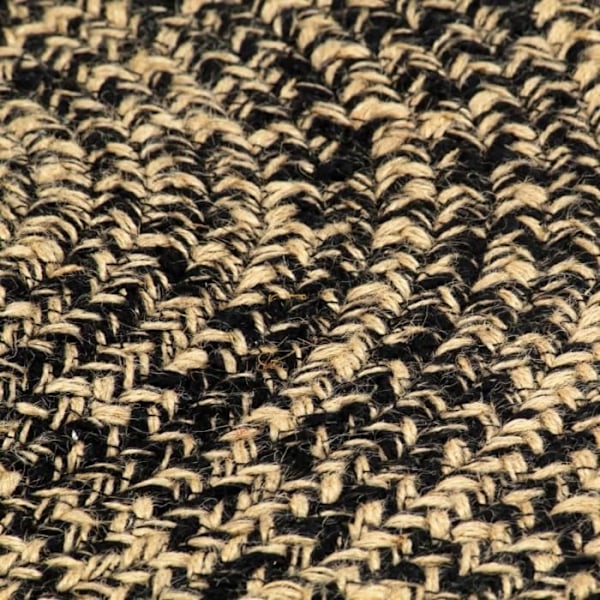 Käsintehty matto Jute Musta ja luonnollinen 90