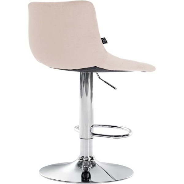 2 kpl beige samettibarstoolia, kromipohja, korkeussäädettävä ja jalatuki TDB10629 Beige