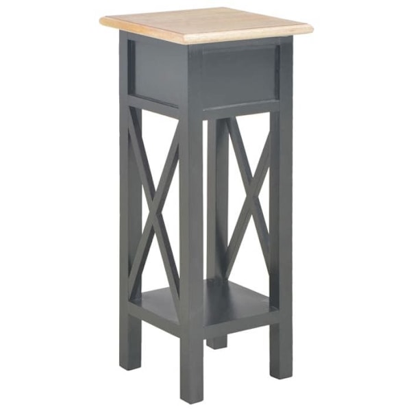 Side table for the end of the sofa with drawer 27 x 27 x 65,5 cm MDF + black pine wood DEC032475 kastanj