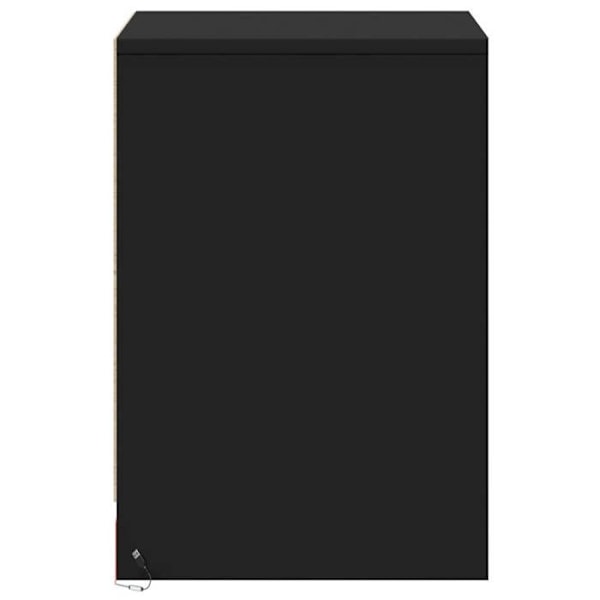 Sæt med 2 natborde med skuffe og LED 38 x 34 x 50 cm i sort ingeniørtræ DEC032861 kastanj