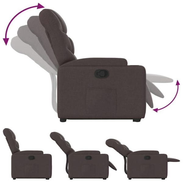 Fauteuil relax TV med komfortabel polstring og elektrisk løftefunktion i mørkebrunt stof DEC028011 kastanj