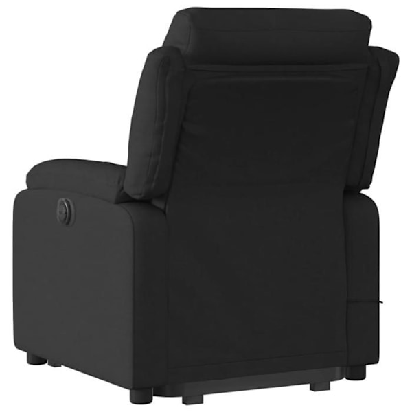 Afslapningsstol til TV med massagefunktion, elektrisk hævbar, i sort stof DEC027055 Svart