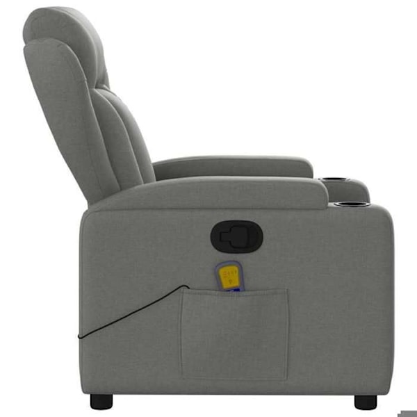 Relaxationsstol TV med massagefunktion, justerbar i mørkegrå stof DEC026943 Grå