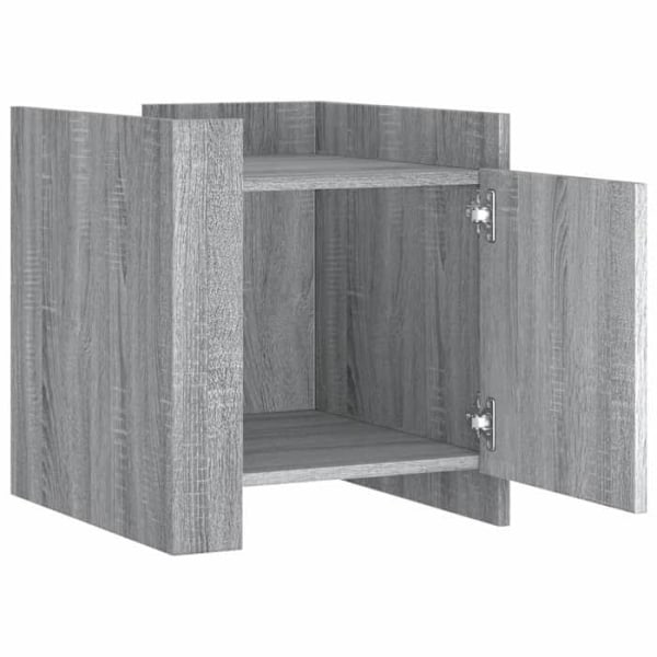 Natteskab med rum og dør 45 x 50 x 50 cm grå ingeniørtræ DEC034671 kastanj