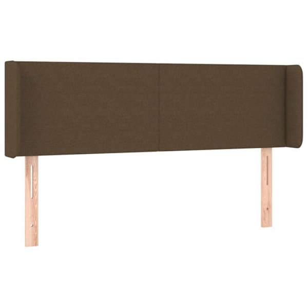 Sängynpääty lisävaruste makuuhuoneen huonekalu LED-valolla 147 x 16 x 78/88 tummanruskea kangas
