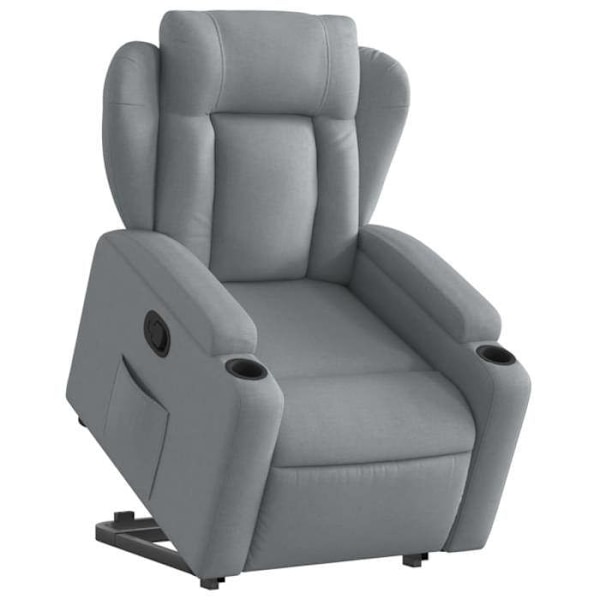 Fauteuil relax TV med behagelig polstring, elektrisk løftefunktion i lys grå stof DEC027906 Grå