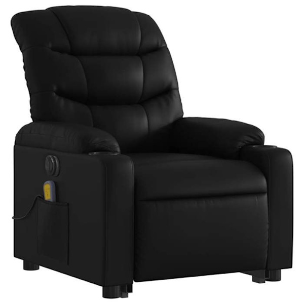 Massagestol med elektrisk lyftfunktion och lutbar funktion i svart PVC DEC027803 Svart