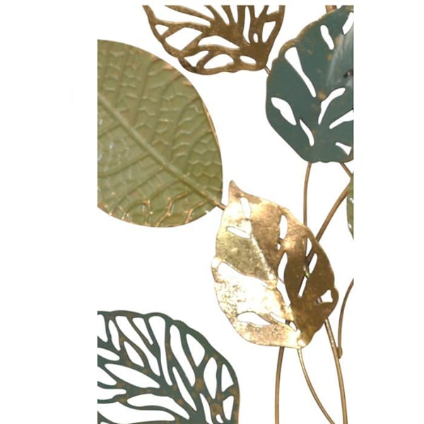 Væghængt metal dekoration designet som grene i farverne Grøn/Guld/Grå – 65 cm DEC050001 Grå