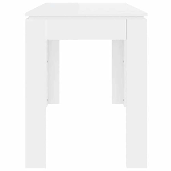 Moderne design spisestuebord 120 x 60 x 76 cm hvid højglans ingeniørtræ DEC036765 Vit