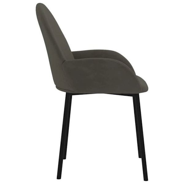 Sæt med 2 klassisk designede spisebordsstole i mørkegrå stof DEC025523 Grå