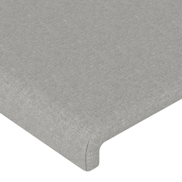 Sänggavel tillbehör sängrum möbel med sidogräns 147 x 23 x 78/88 ljusgrå tyg