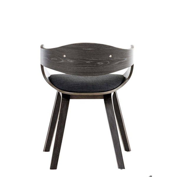 Työtuoli ilman pyöriä, vieraalle, kangasta ja puuta, retrodesign ja maksimaalinen mukavuus, tummanharmaa BUR10551 kastanj