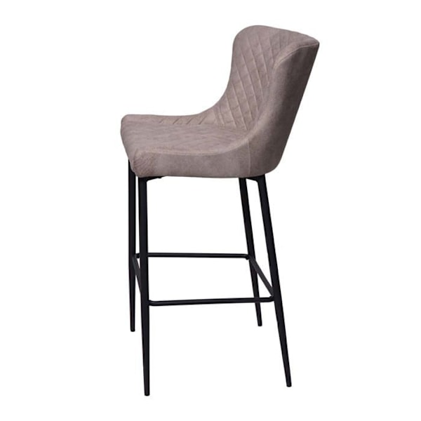 Barstol - Høj stol i gråt stof - Retro design - Metalramme