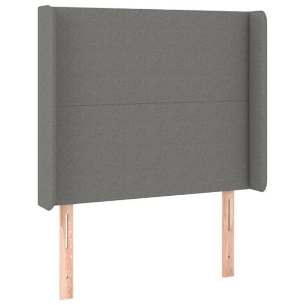 Hovedgærde til seng, soveværelse, møbel med sidekant 103 x 16 x 118/128 mørkegrå stof Mörkgrå