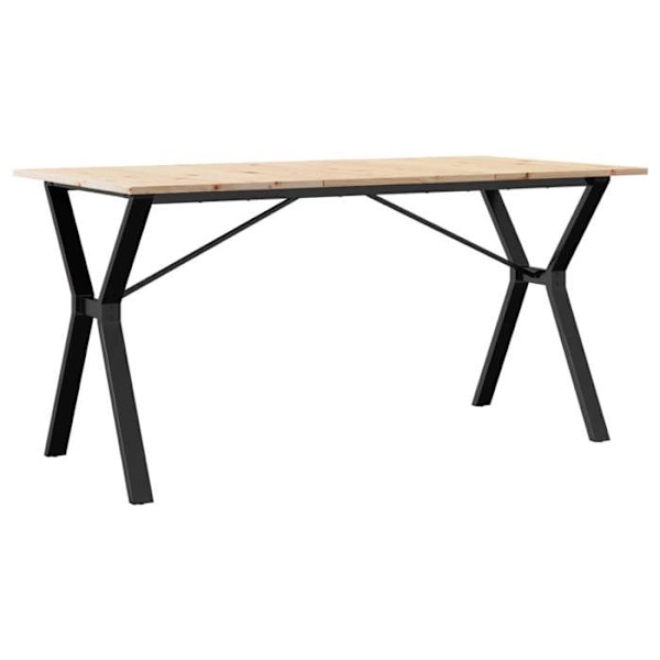 Industriell design matbord 160 x 80 x 75 cm av massivt furu och stål DEC036826 kastanj