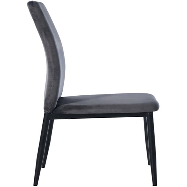 Matstol x1 klassisk design i grå sammet med fyrbenta metallben nor 10_0002094 Grå
