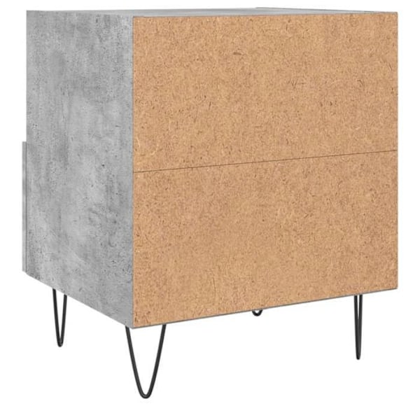 2 kappaleen yöpöydän sarja, jossa on laatikko ja avoin lokero 40 x 35 x 47,5cm harmaa MDF ja rauta DEC035907 kastanj