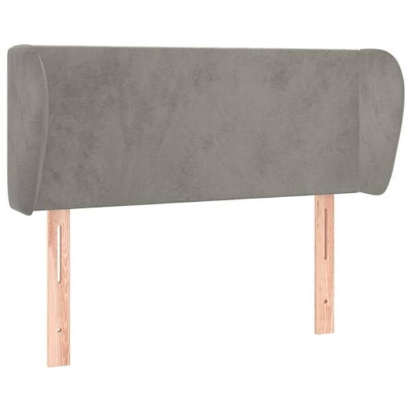 Hovedgavl til seng, soveværelse møbel med sidekant 83 x 23 x 78/88 cm lys grå velour TDL020511 Grå