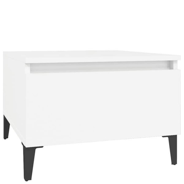 Sæt af 2 sideborde med skuffe 50 x 46 x 35 cm i hvidt ingeniørtræ DEC032615 Vit