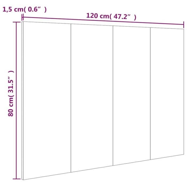 Hovedgærde til soveværelse møbel 120 x 1,5 x 80 MDF sort