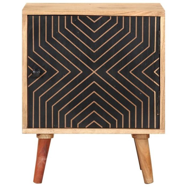 Natskab med opbevaringsrum og dør 40 x 30 x 50 cm akacietræ, ingeniørt træ, sort malet finish DEC032924 kastanj