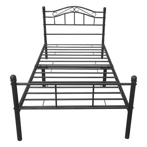 Ljust ram av svart, belagt stålkorsett med metallram 120 x 200 cm 03_0002669 Metall