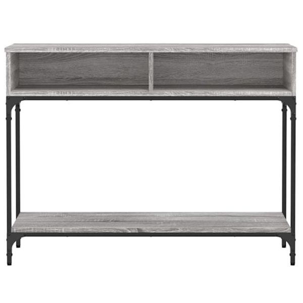 Käytännöllinen konsoli sivupöytä säilytysosastoilla järjestettyyn eteiseen 100 x 30,5 x 75 cm harmaa rakennusvene ja metalli. kastanj