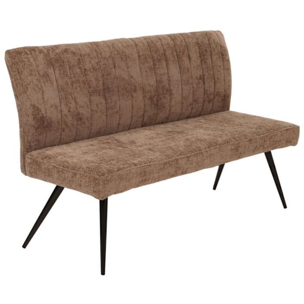 Matbordsoffa - Ej specificerad - 160 cm - Brunt chenilletyg - Metall - 3 platser kastanj