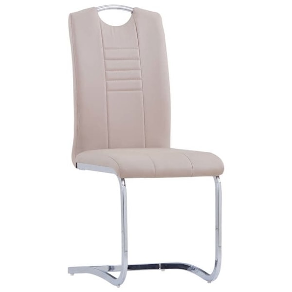 Sæt med 4 moderne kantine-stole i syntetisk cappuccino design.