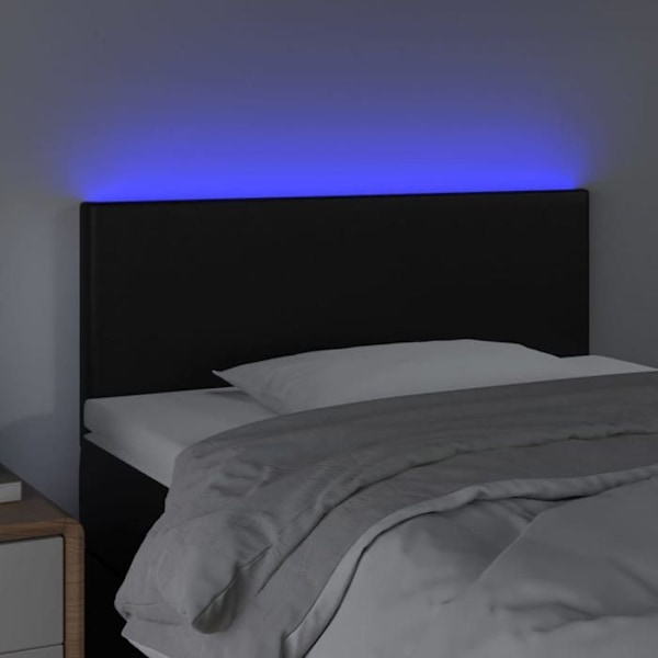 Hovedgavl - LED - Sort - 80x5x78/88 cm - Similær læder - Klassisk stil Svart