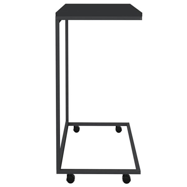 C-formad sidobord på hjul 55 x 35 x 70 cm svart ingenjörsträ DEC031299 kastanj