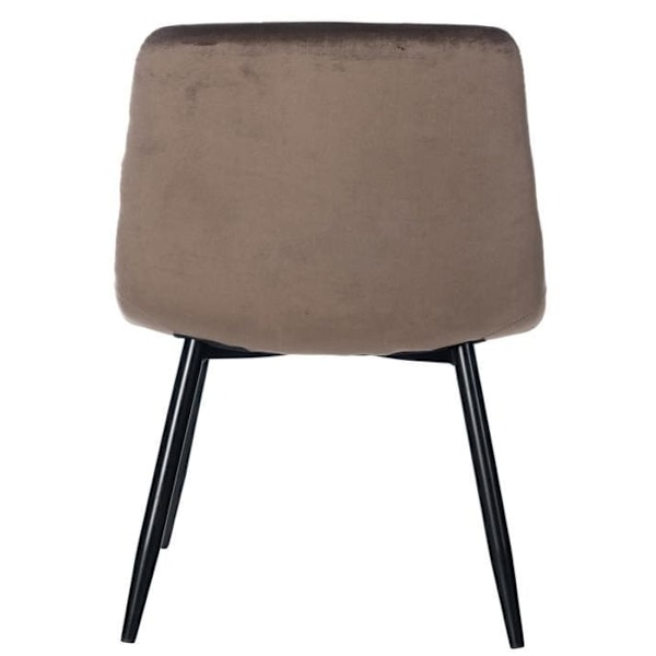 Sæt med 4 moderne og komfortable spisebordsstole i brun velour og sort metal 10_0001788 kastanj