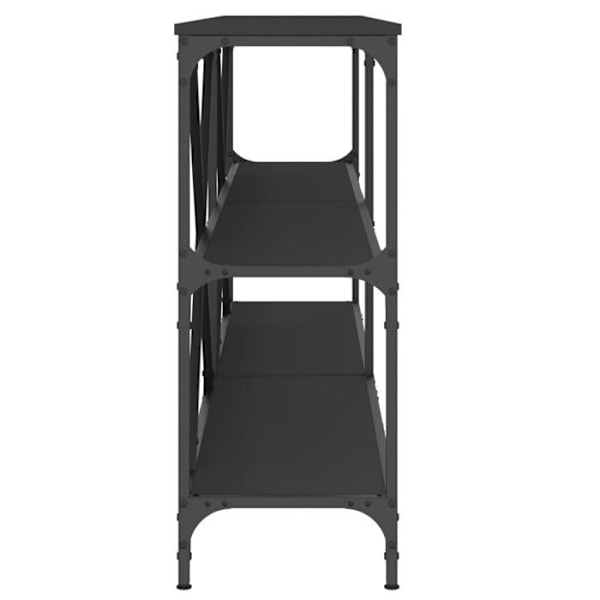 "Funktionel indgangskonsolbord med stil og hylder 180 x 30 x 75 cm ingeniørtræ og sort jern DEC032126" kastanj