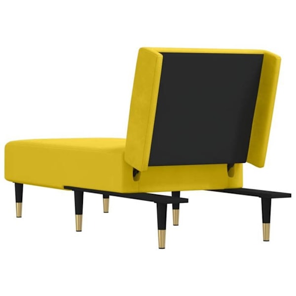Meridienne chaise longue för inomhus tre positioner konvertibla i gul sammet DEC026196 Gul