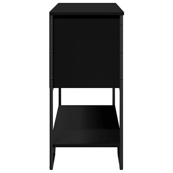 Moderne konsolbord til entré, sidebord med opbevaringsplads 100x35x74,5 cm i ingeniørtræ og sort metal DEC032075 kastanj