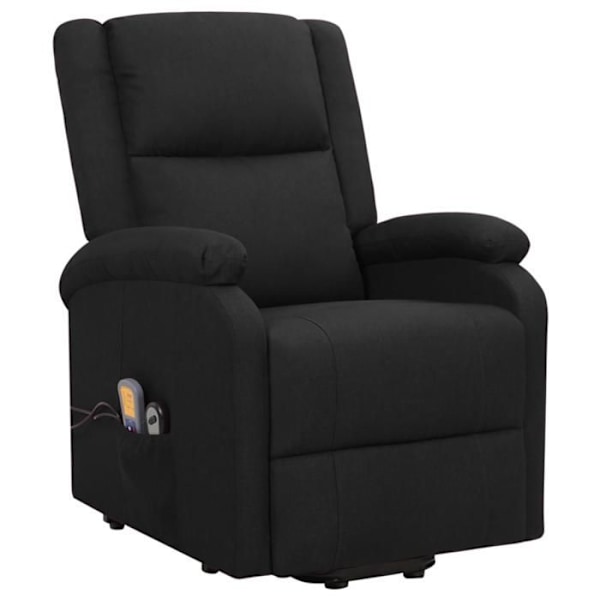 Recliner med elektrisk løftefunktion og massage i sort stof DEC029253 Svart