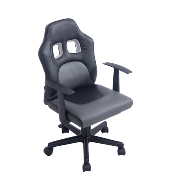 Skrivbordsstol för barn - BUR10187 - Grå - Syntetläder - Juniorstil