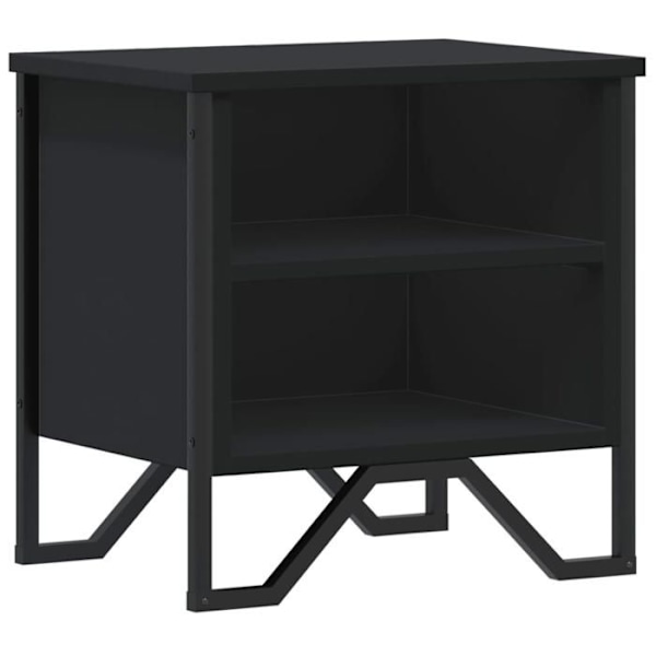 Yöpöytä avoimilla osastoilla 40 x 30 x 40 cm musta koneistettu puu ja metalli DEC034385 kastanj