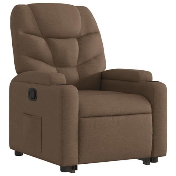 Fauteuil relax TV med komfortabel polstring og elektrisk løftefunktion i brun stoff DEC028057 kastanj