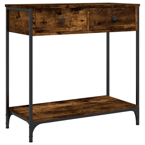 Entréemøbel konsolbord design elegant med skuffer 75 x 34,5 x 75 cm ingeniørtræ brun og metal DEC031811 kastanj