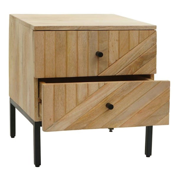 Nattetable sidebord med skuffer i mangotræ 51 x 45 x 40 cm 04_0008528 kastanj