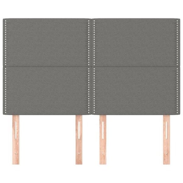 Hovedgærde til soveværelse i 4 dele 72 x 5 x 78/88 cm mørkegråt stof TDL0206012 Grå
