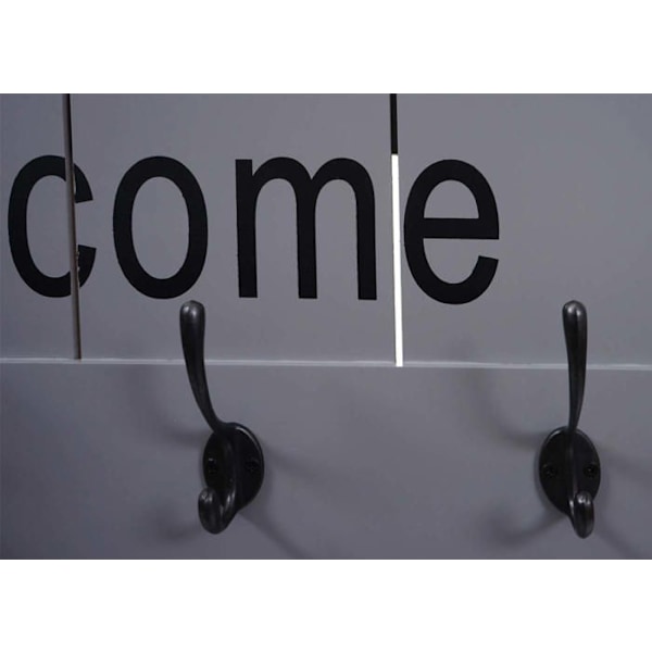 Seinänaulakko 8 koukulla welcome 91 x 60 cm harmaansinisestä puusta 04_0008176 Blå