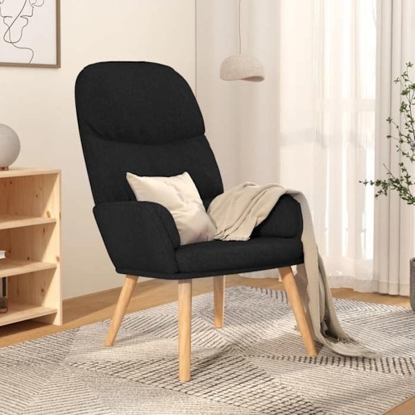 Loungefåtölj designad soffa modern svart tyg svart DEC026739 Svart