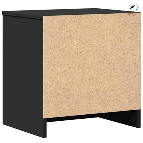 Sæt med 2 natbord med skuffer og LED 43 x 34 x 45 cm i sort ingeniørtræ DEC032858 kastanj