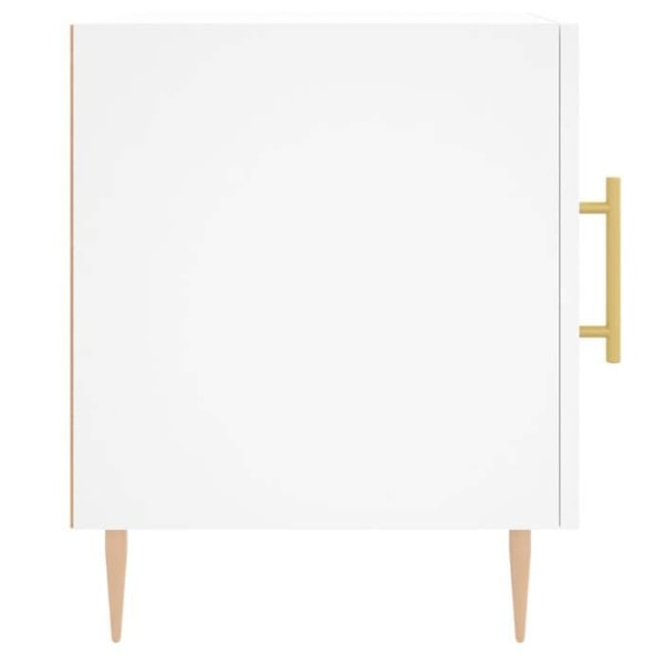 Natbord med skuffe med dør 40 x 40 x 50 cm hvid ingeniørtræ DEC033395 Vit
