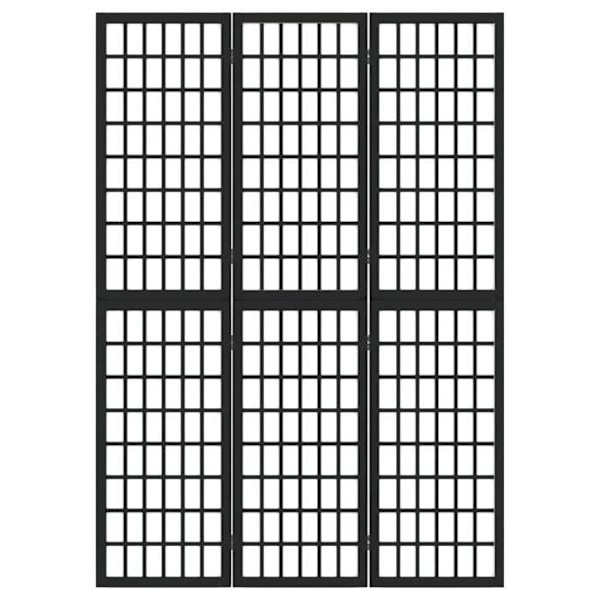 Kolme paneelin taitettava huoneen jakaja, 120 x 170 cm, musta kuusi ja riisipaperi DEC031177 kastanj