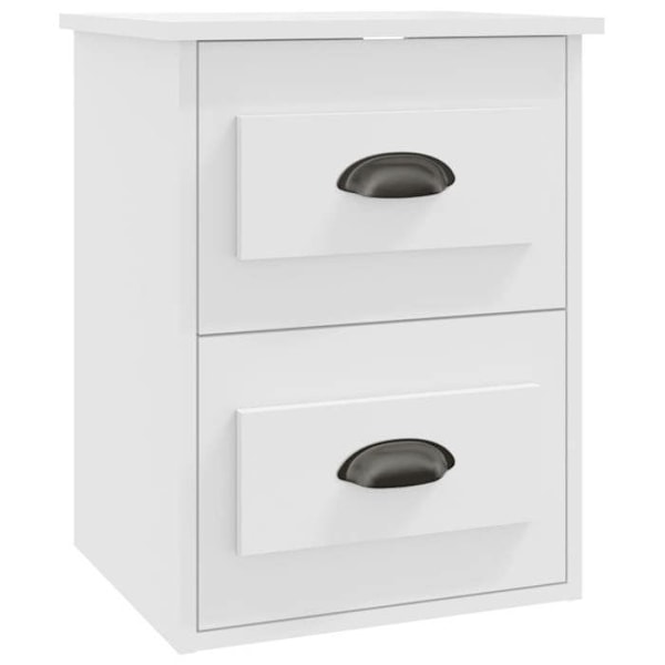 Sæt af 2 væghængte natborde med skuffer 41,5 x 36 x 53 cm hvidt ingeniørtræ DEC036021 Vit