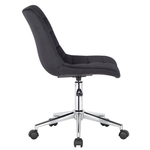 Kontorstol i sort velour med design på hjul, moderne, højdejusterbar BUR10600 Svart