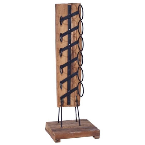 Casier til vinflasker, opbevaringshylde til 6 flasker 35 x 35 x 100 cm, massiv teaktræ brun DEC024335 Flerfärgad